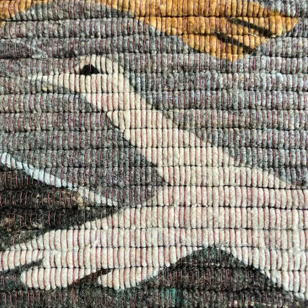 Vintage Native American Hand Woven Wool Tapestry Birds Hanging Wall Signed CleRo
